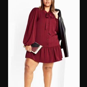 City Chic Tie Neck school girl dress size 16